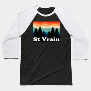 St Vrain Colorado Forest Camping Funny Hiking Baseball T-Shirt